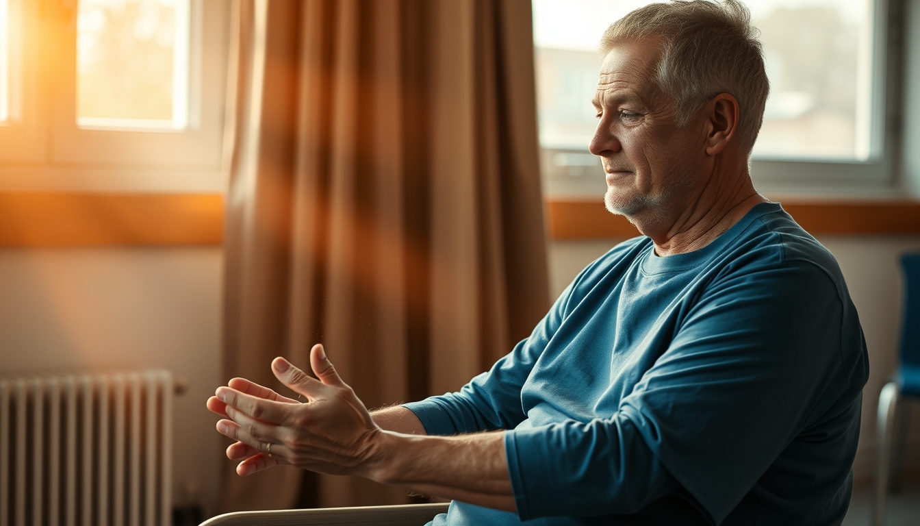 Physical therapist helping patient with rehabilitation exercises em estilo editorial