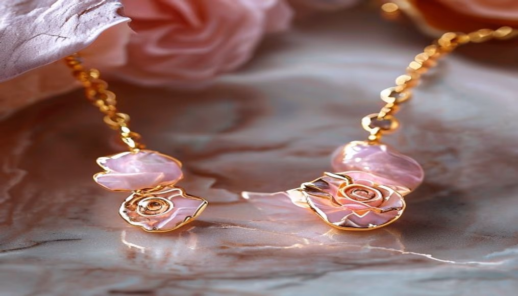 Piaget rose necklace pink gold em fotografia editorial de luxo