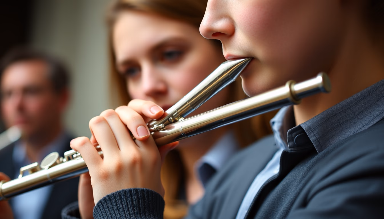 piccolo small flute in editorial style