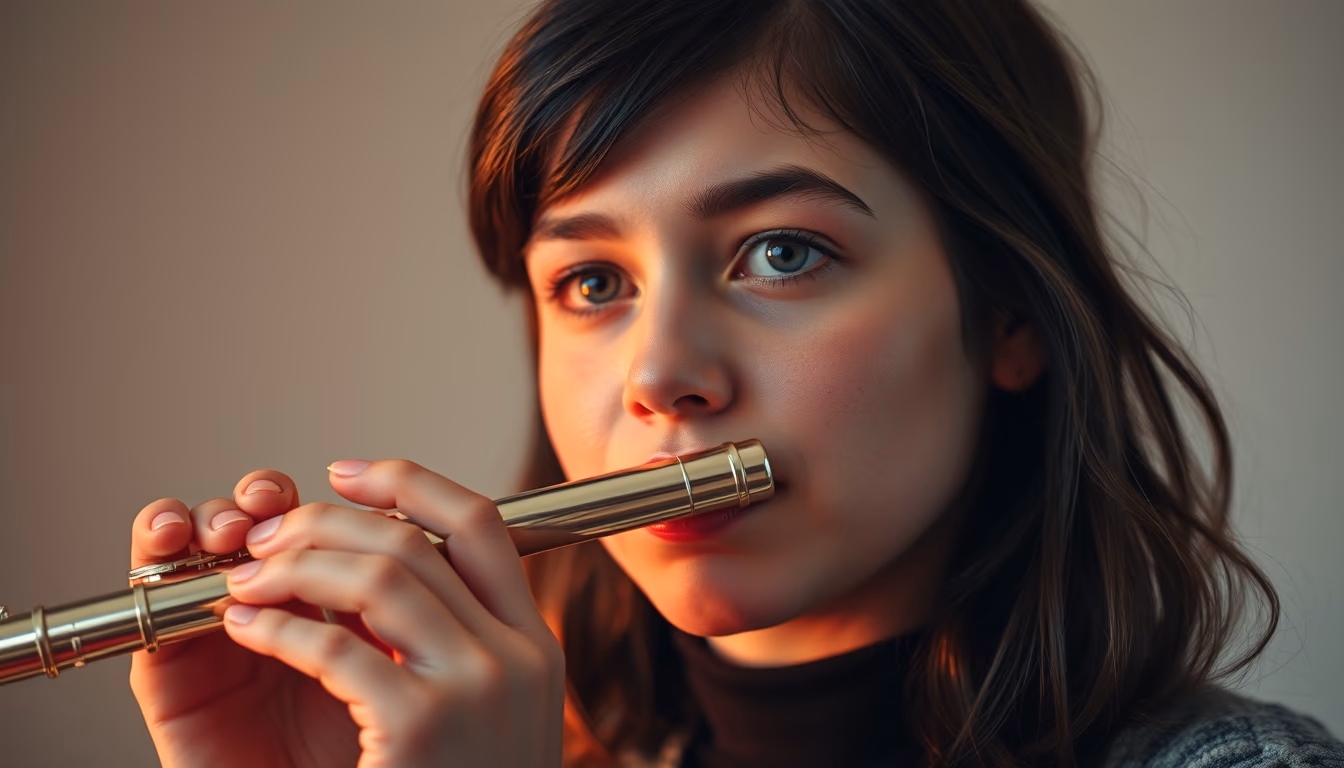 piccolo small flute in editorial style