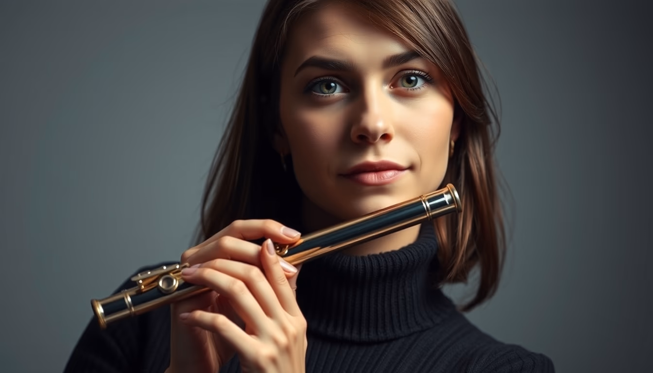 piccolo small flute in editorial style
