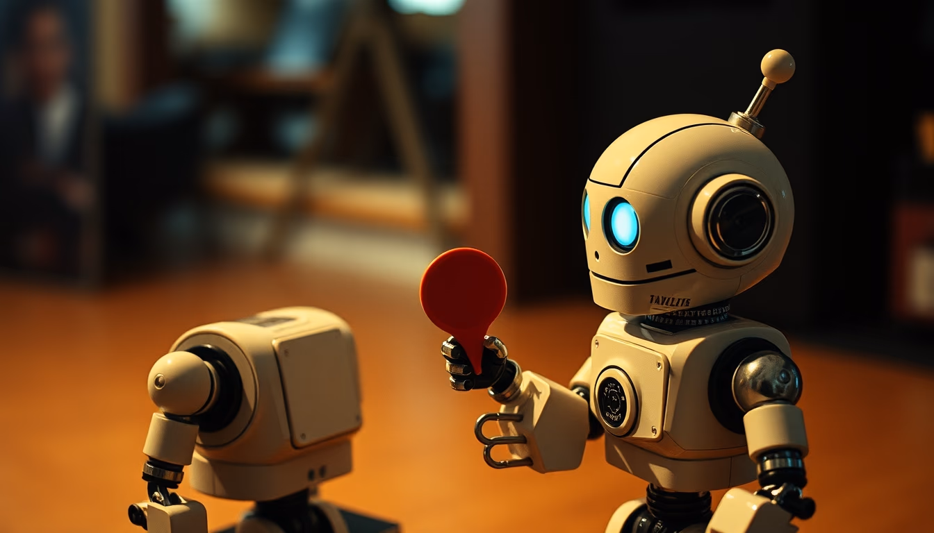 pick and place robot in editorial style