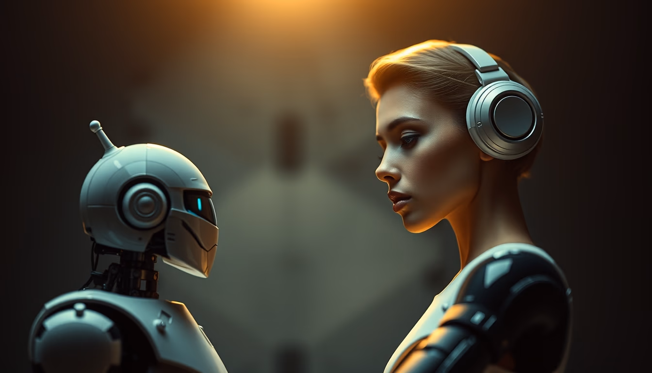 pick and place robot in editorial style