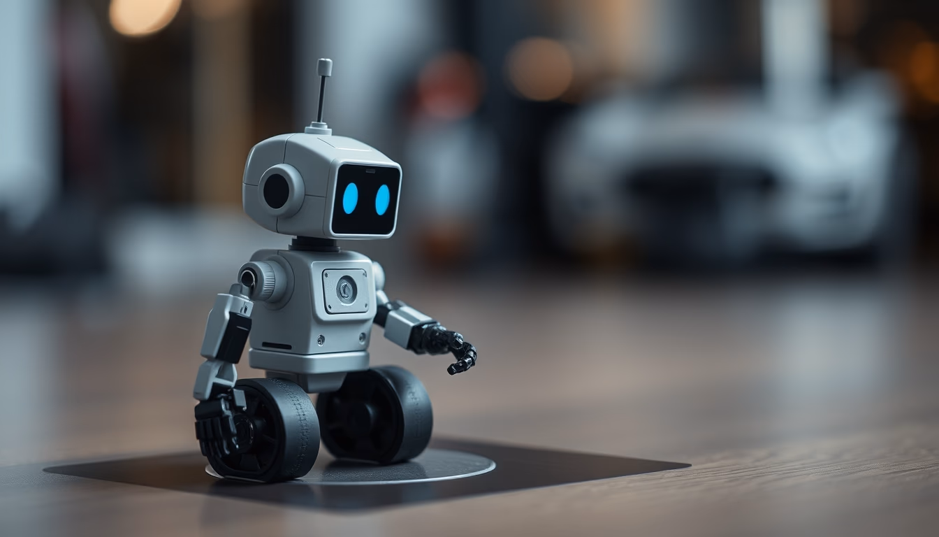 pick and place robot in editorial style