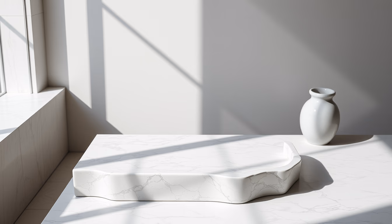 pieta marble in editorial style