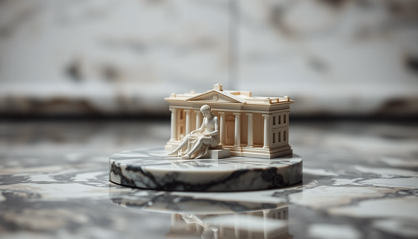 pieta marble in editorial style