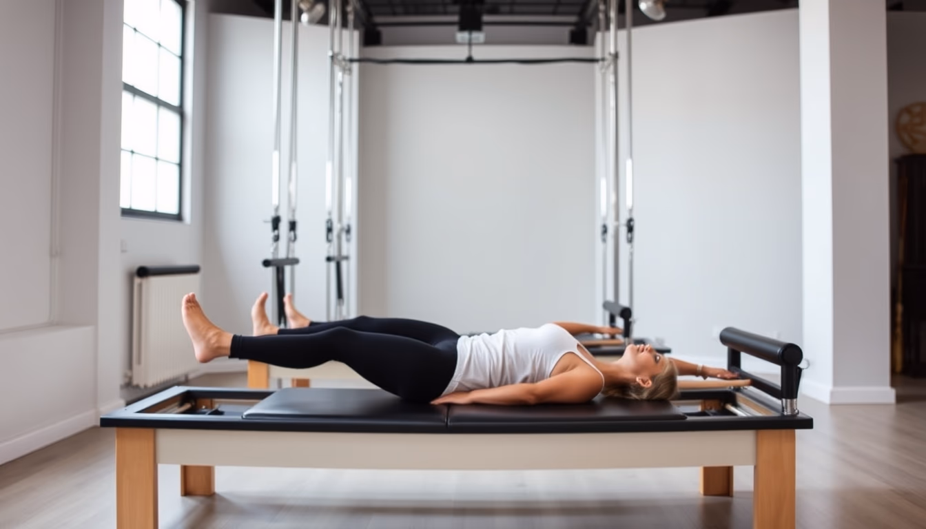 pilates reformer studio in editorial style