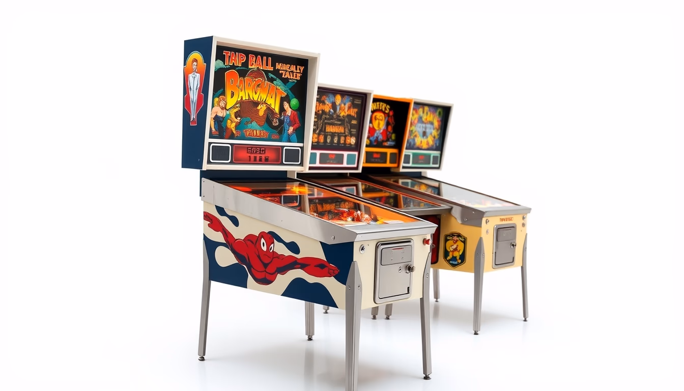 pinball machine 1970s in editorial style