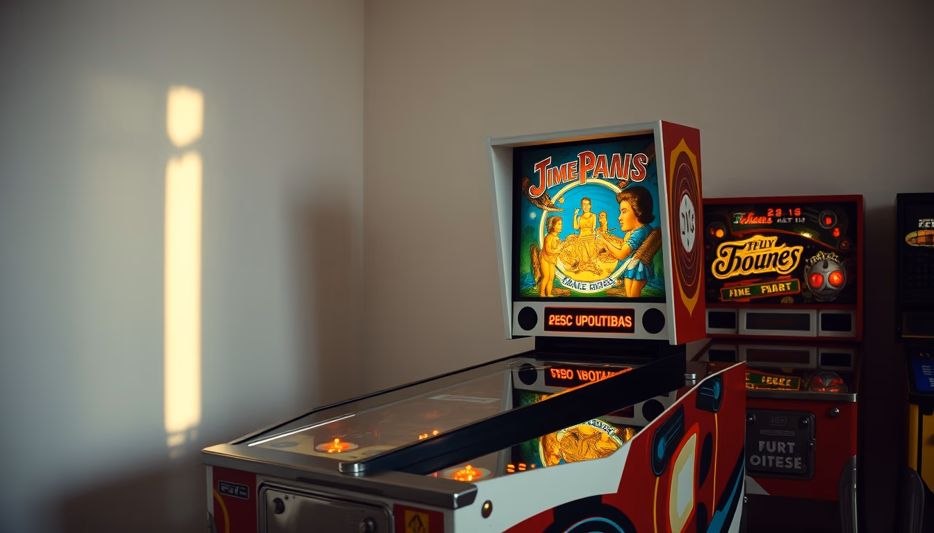 pinball machine 1970s in editorial style