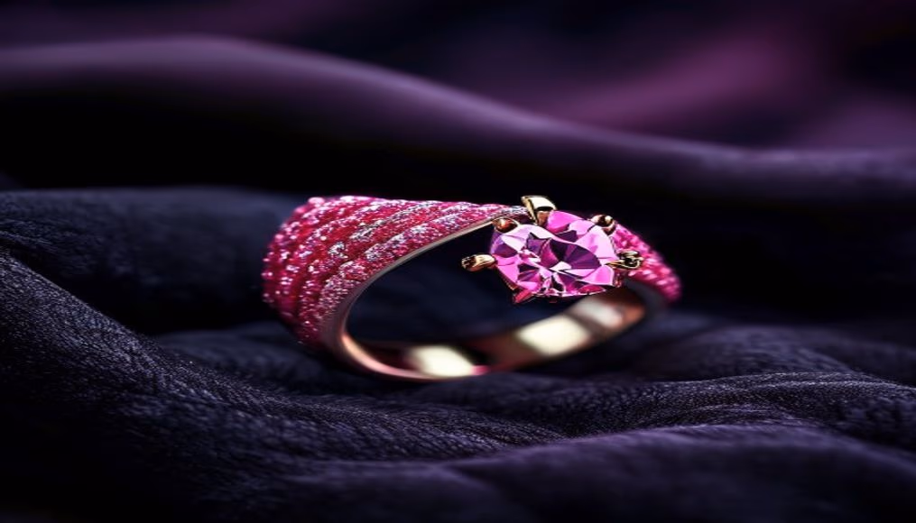 pink diamond rare ring argyle in luxury editorial photography