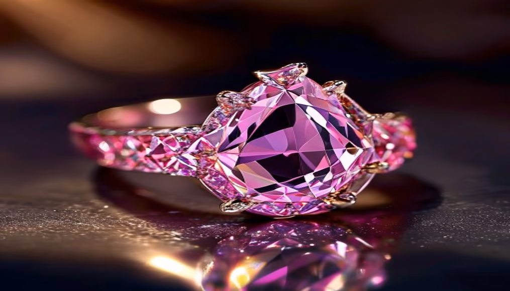 pink diamond rare ring argyle in luxury editorial photography