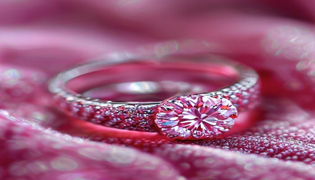 pink diamond rare ring argyle in luxury editorial photography