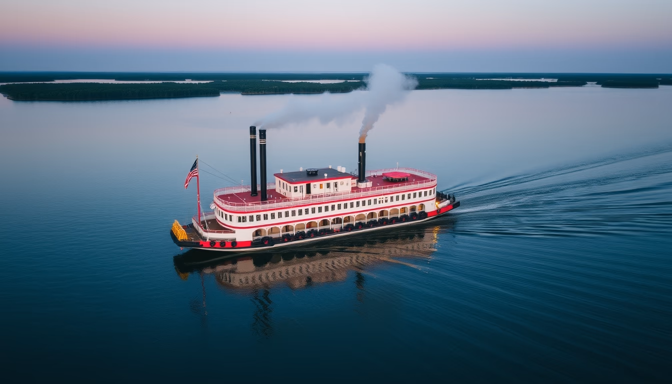 Pioneer steamboat mississippi em estilo editorial