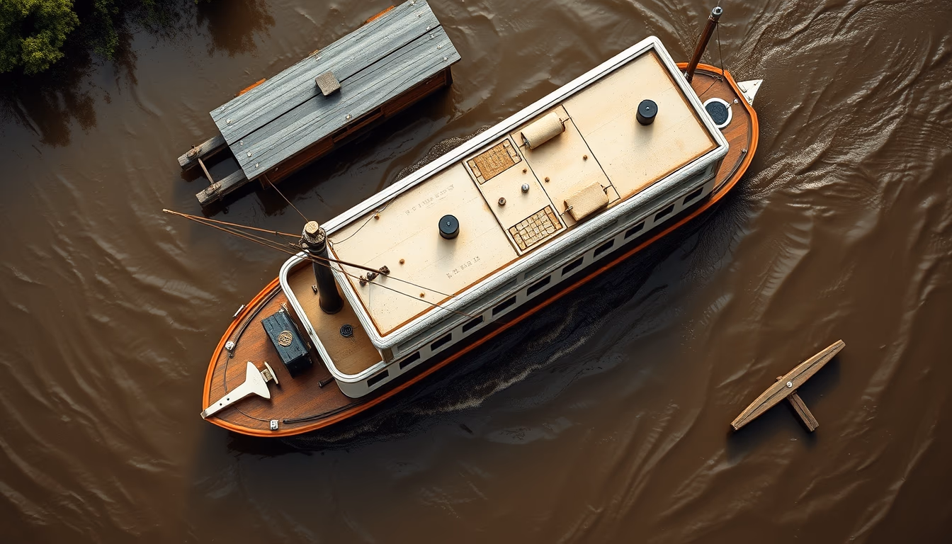 pioneer steamboat mississippi in editorial style