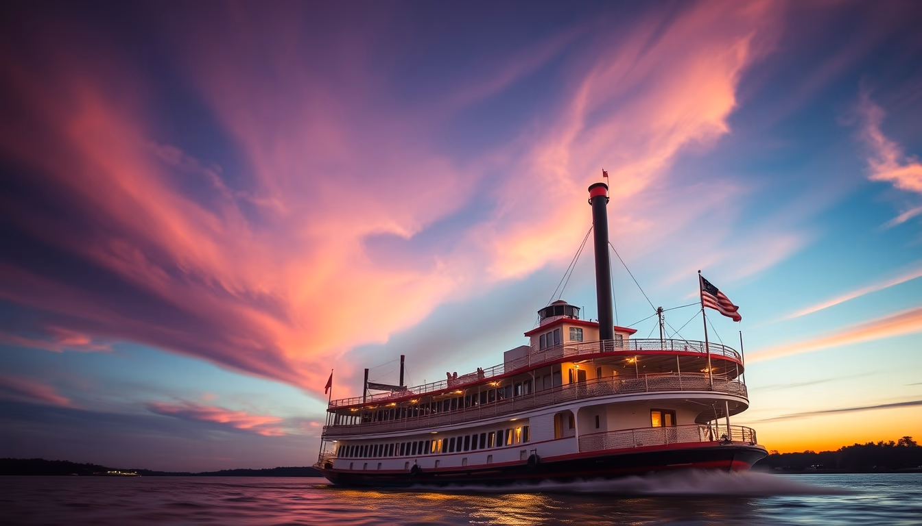 pioneer steamboat mississippi in editorial style