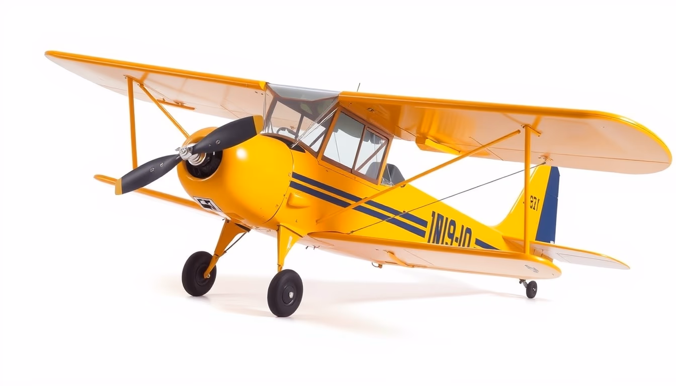 piper cub vintage in editorial style