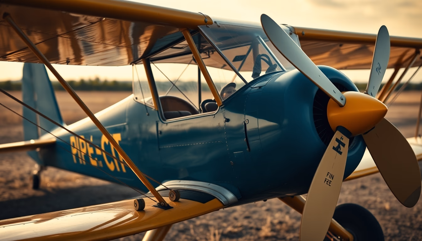 piper cub vintage in editorial style
