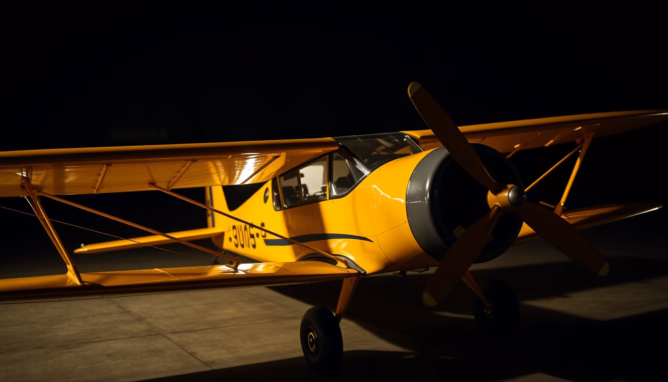 piper cub vintage in editorial style