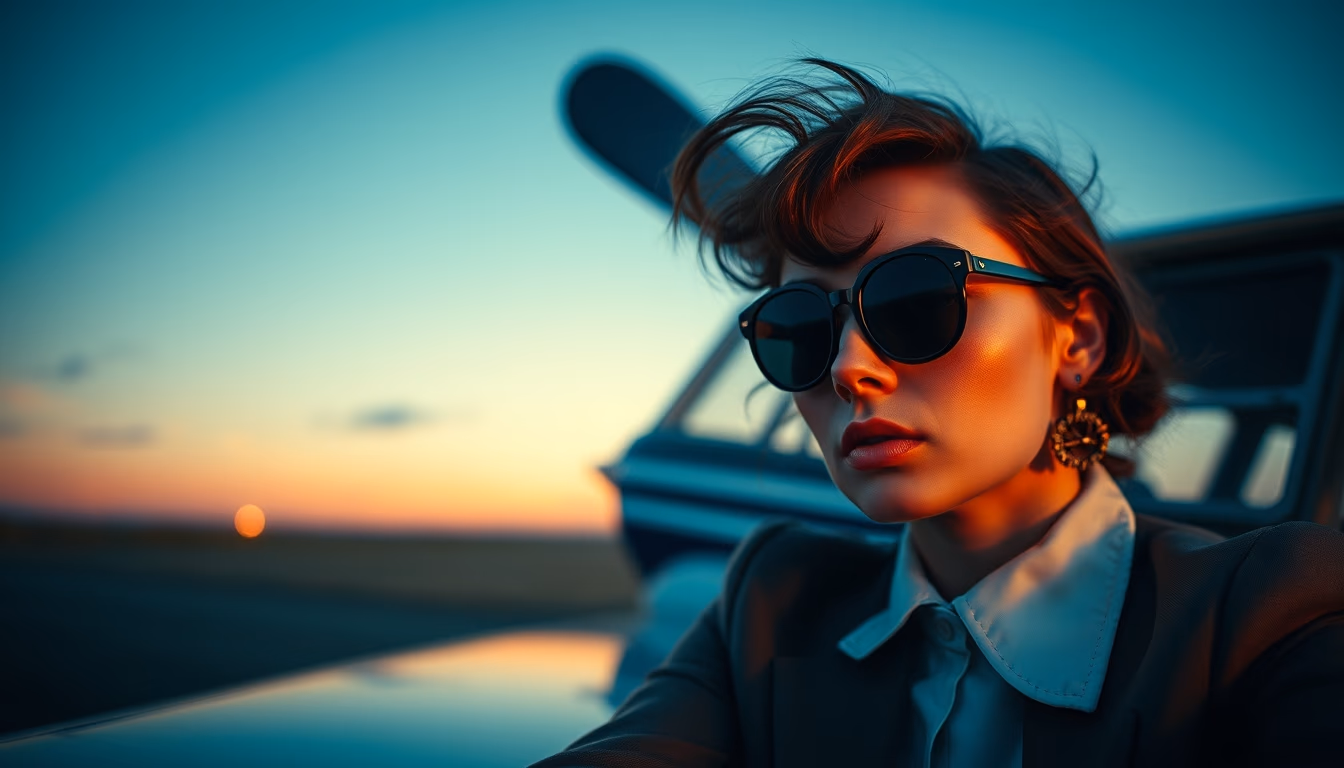 piper cub vintage in editorial style