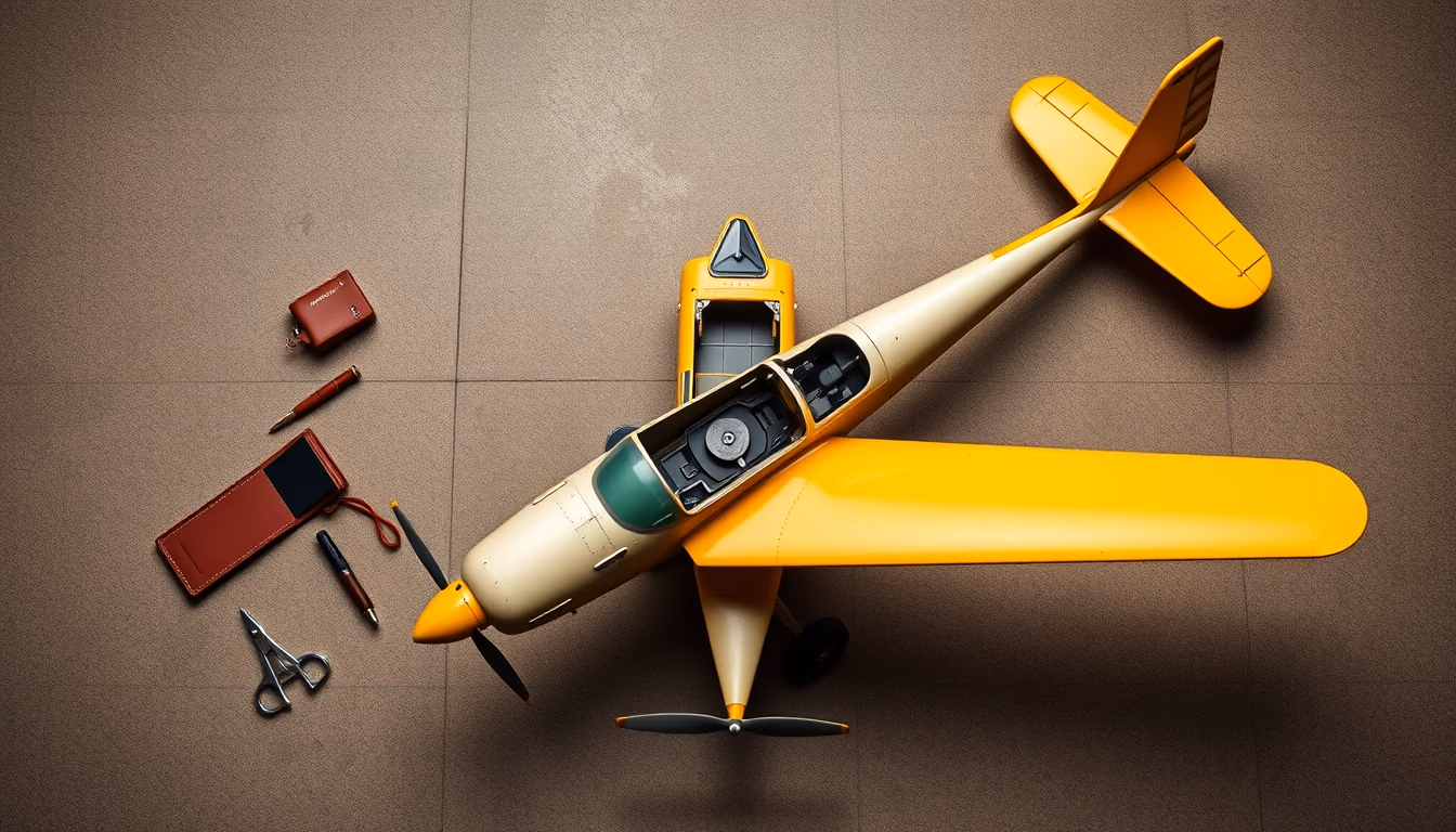 piper cub vintage in editorial style