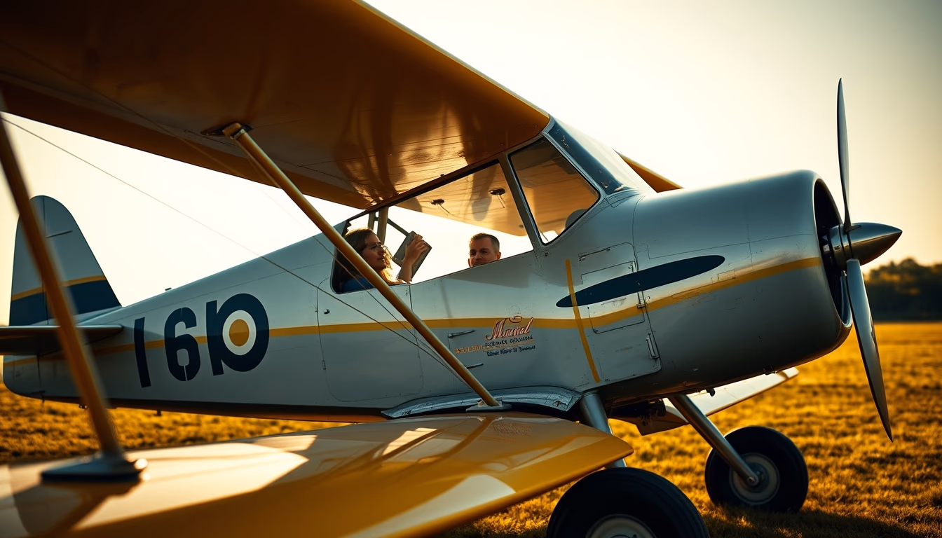 piper cub vintage in editorial style