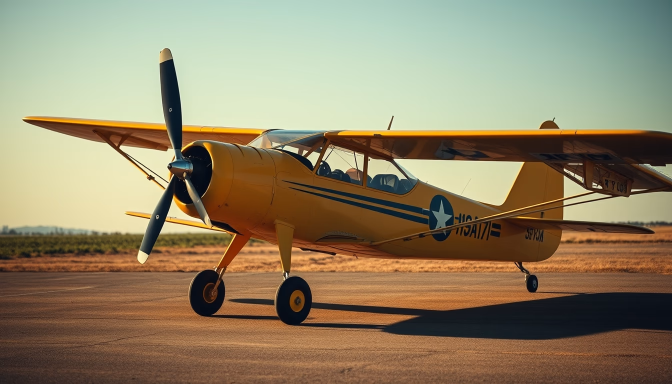 piper cub vintage in editorial style