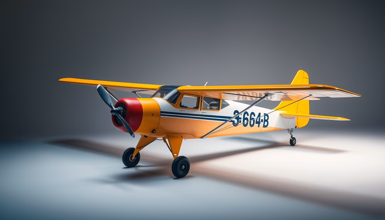 piper cub vintage in editorial style