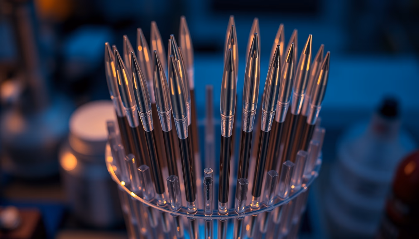 pipette tips rack in editorial style