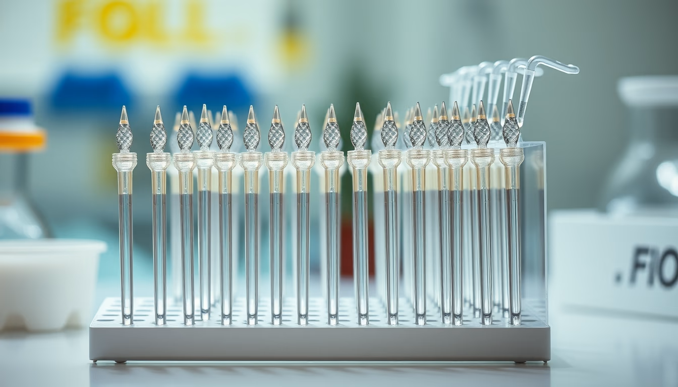 pipette tips rack in editorial style