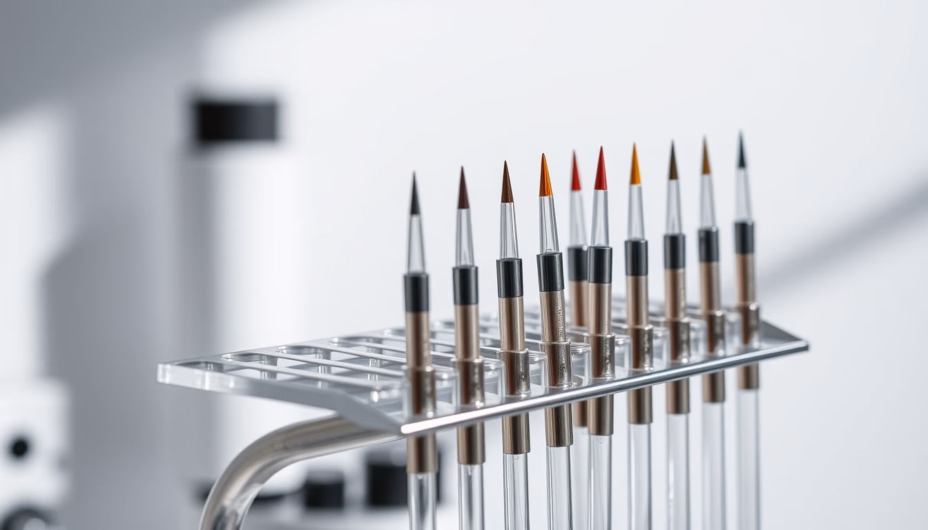 pipette tips rack in editorial style