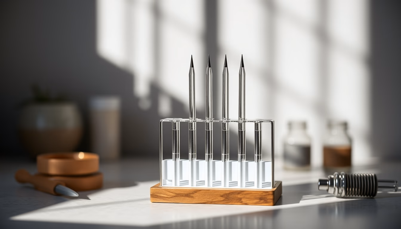 pipette tips rack in editorial style