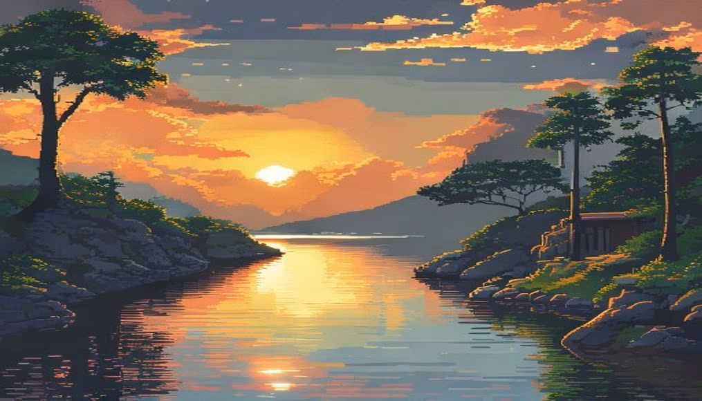 pixel art retro game in editorial style