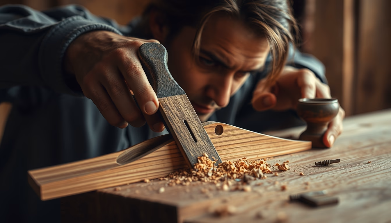 plane wood shaving in editorial style