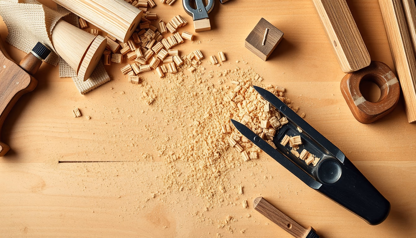 plane wood shaving in editorial style