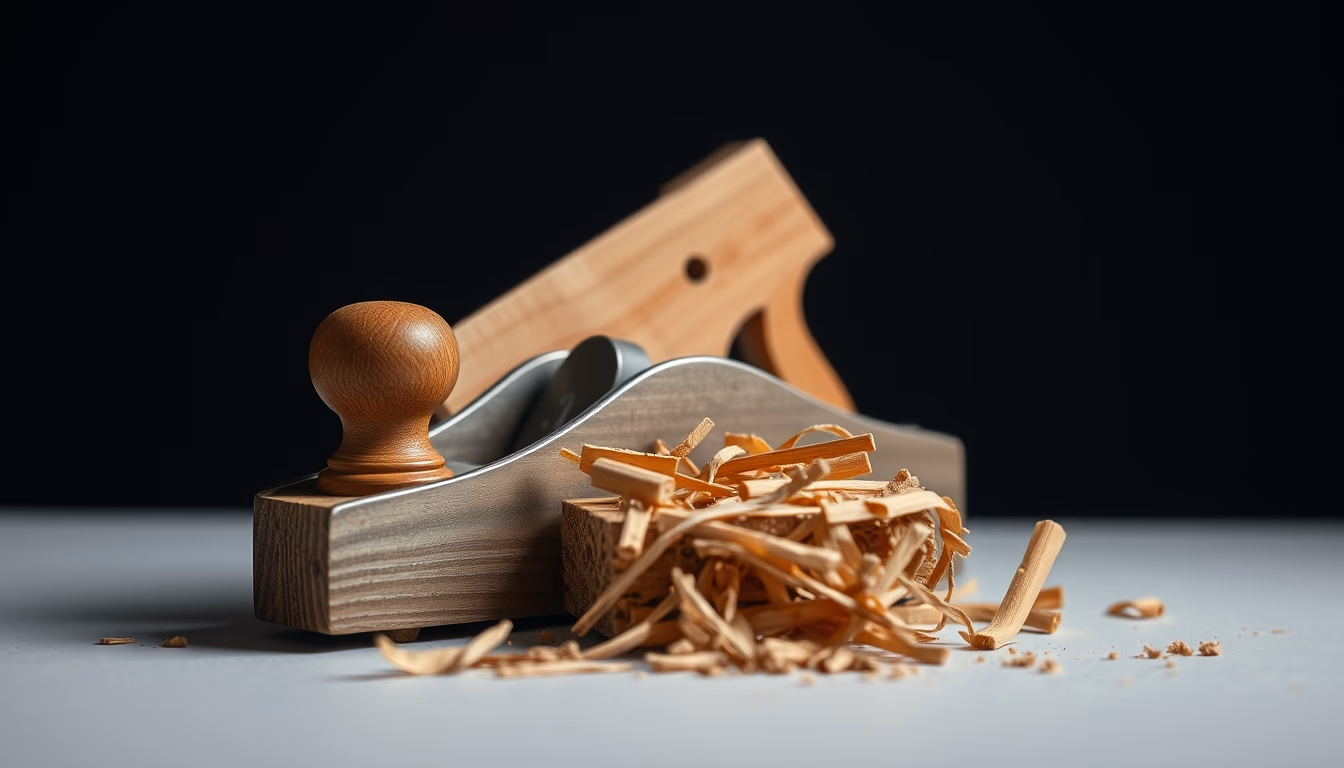 plane wood shaving in editorial style