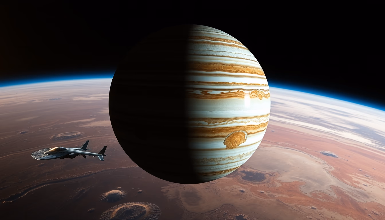 planet jupiter atmosphere in editorial style