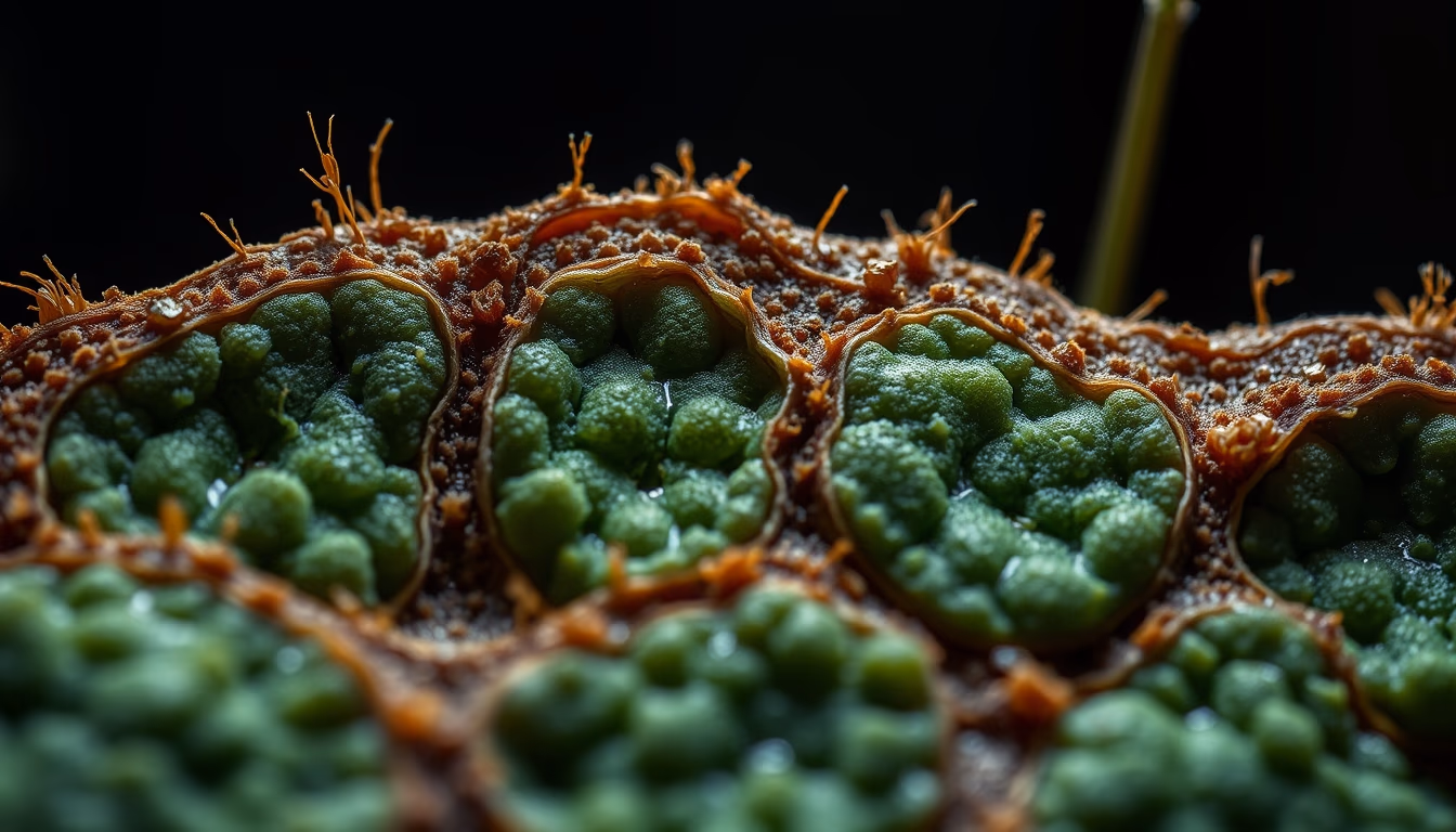 plant cell wall closeup in editorial style