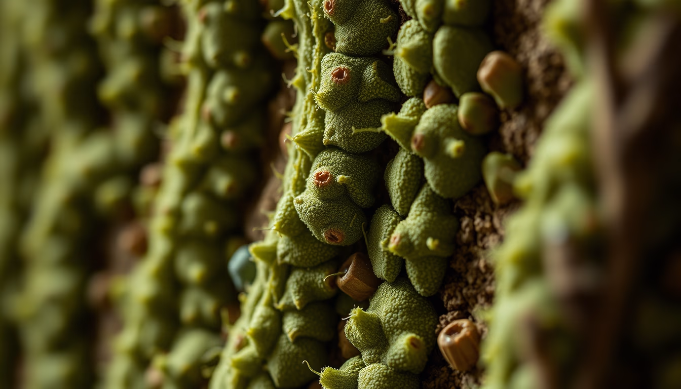 plant cell wall closeup in editorial style