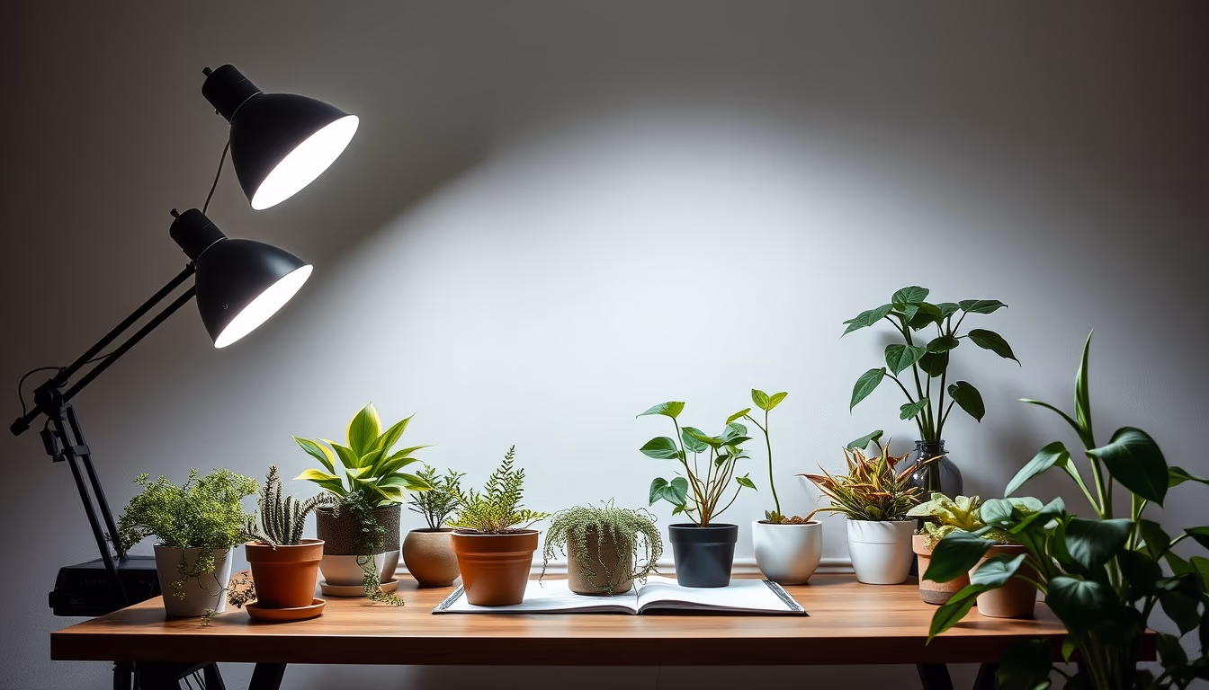plants on desk wellness in editorial style
