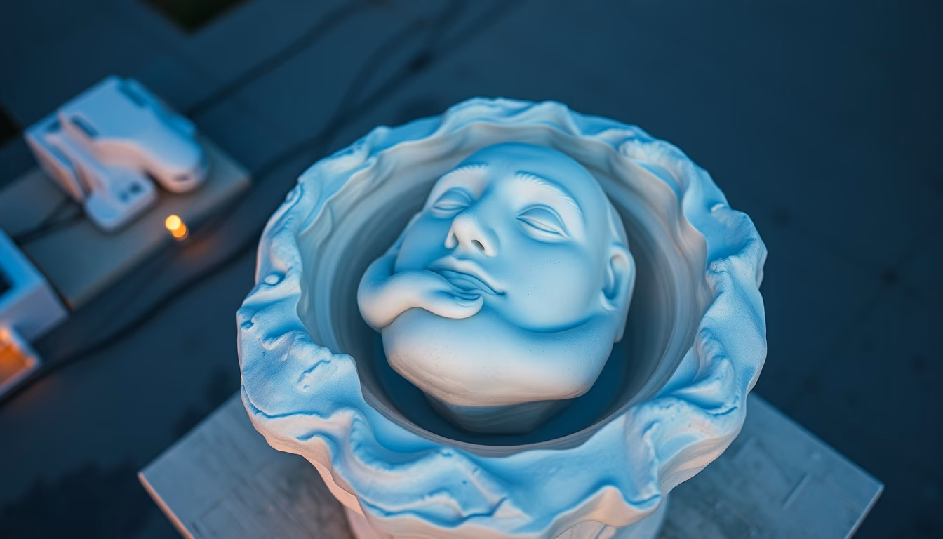 plaster mold sculpture in editorial style