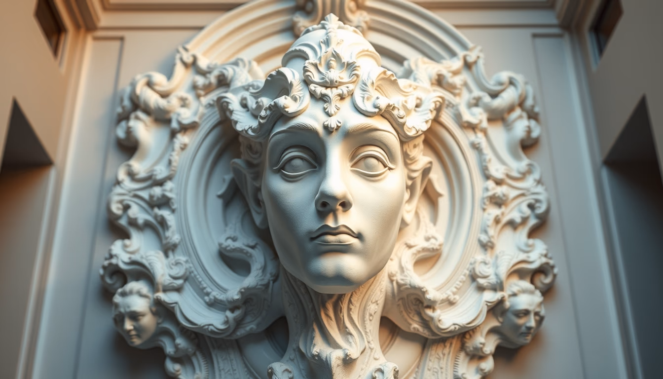 plaster mold sculpture in editorial style