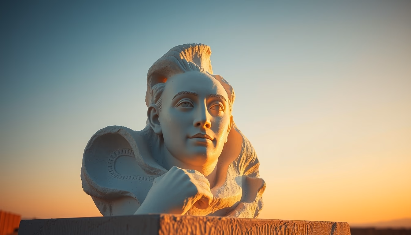 plaster mold sculpture in editorial style