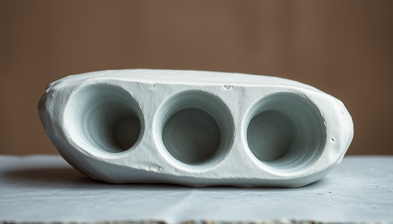 plaster mold sculpture in editorial style