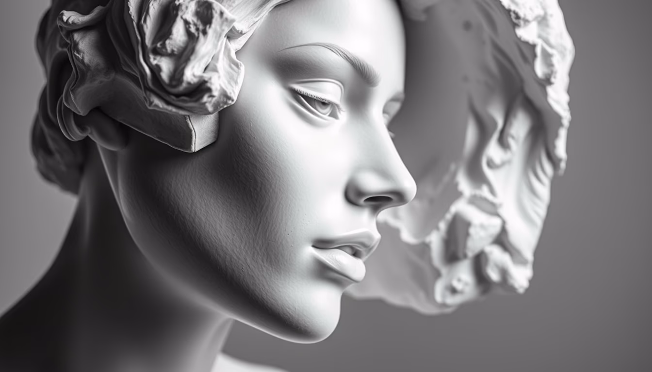 plaster mold sculpture in editorial style