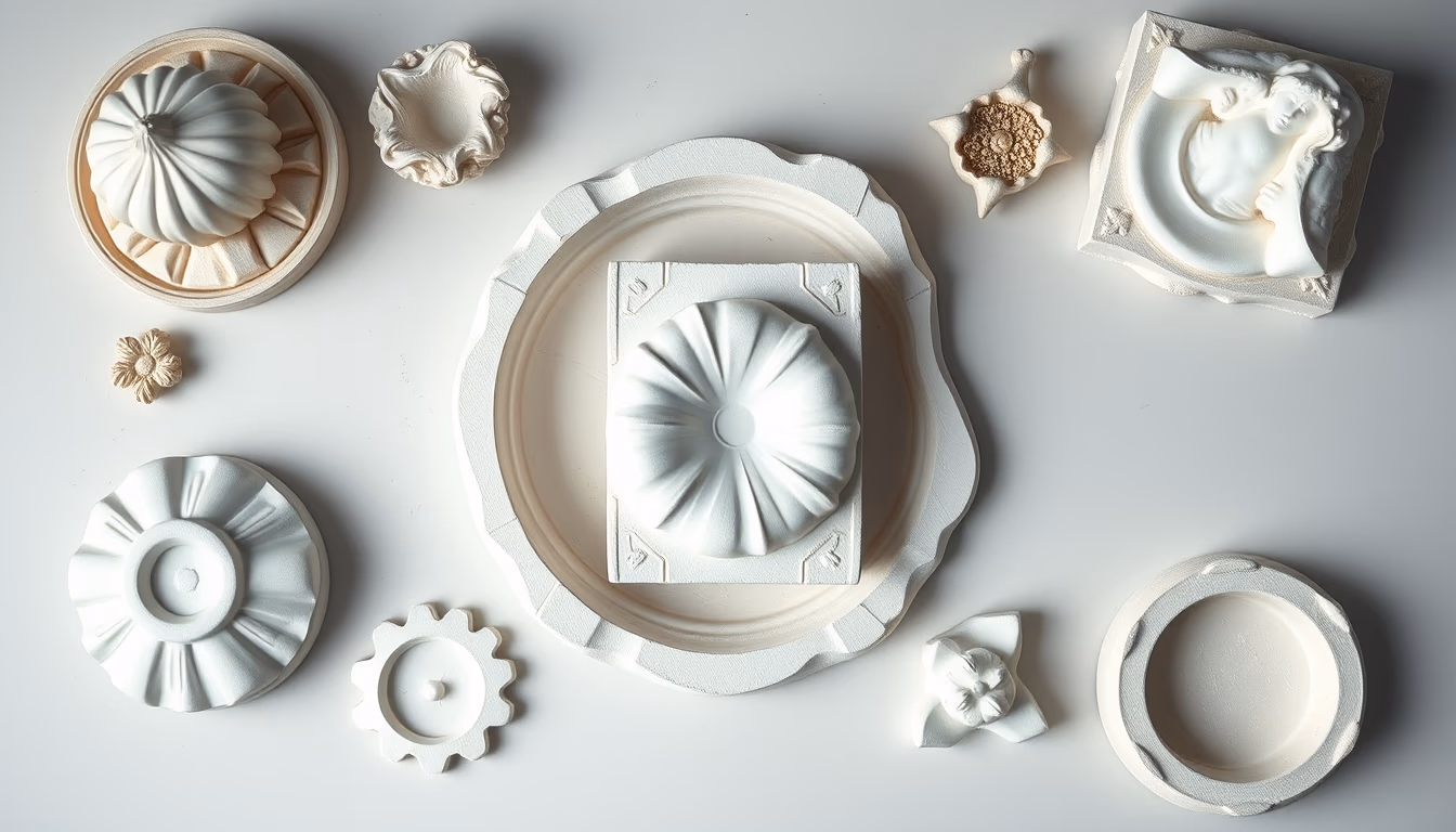 plaster mold sculpture in editorial style