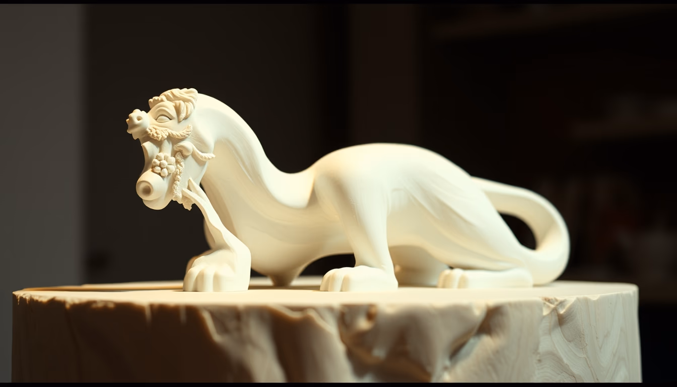 plaster mold sculpture in editorial style