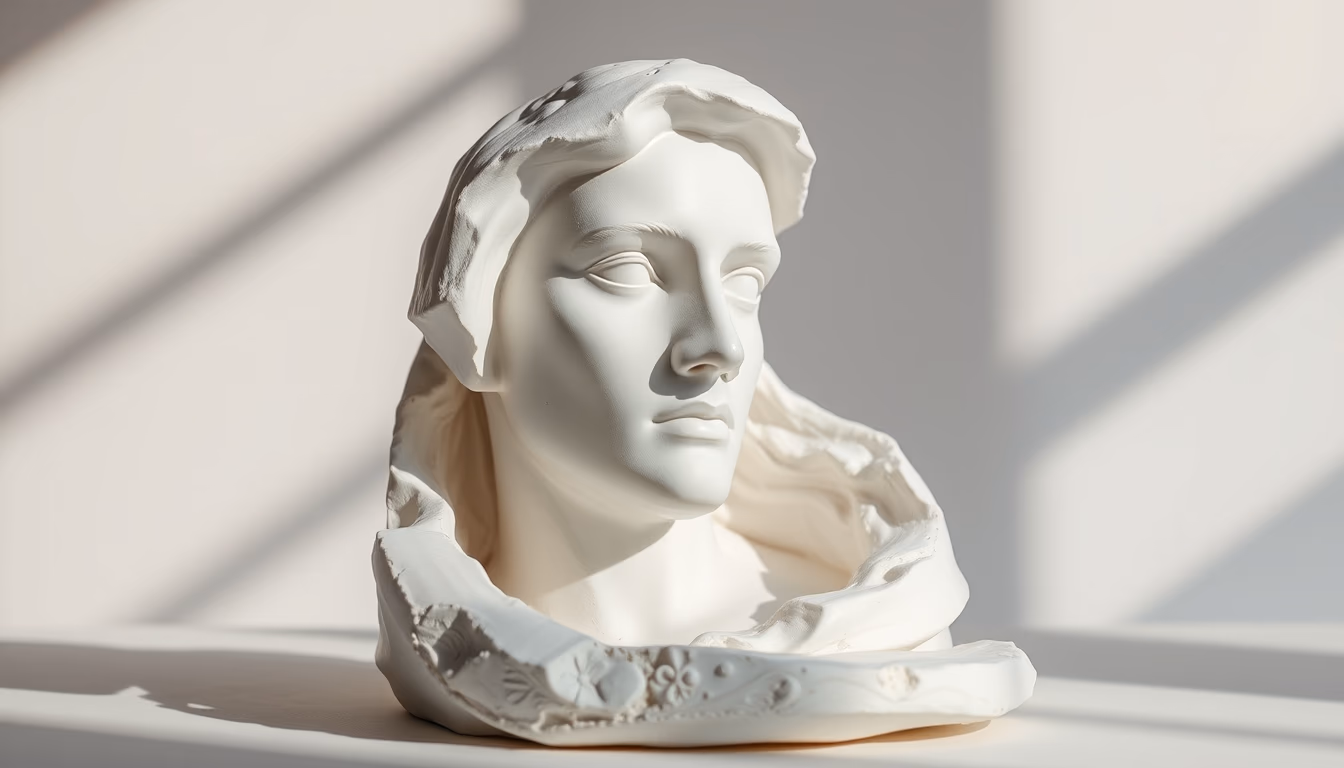 plaster mold sculpture in editorial style