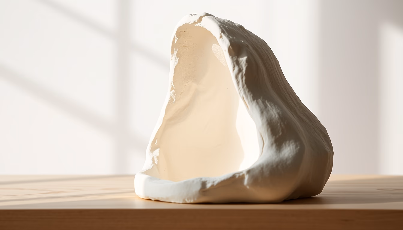 plaster mold sculpture in editorial style