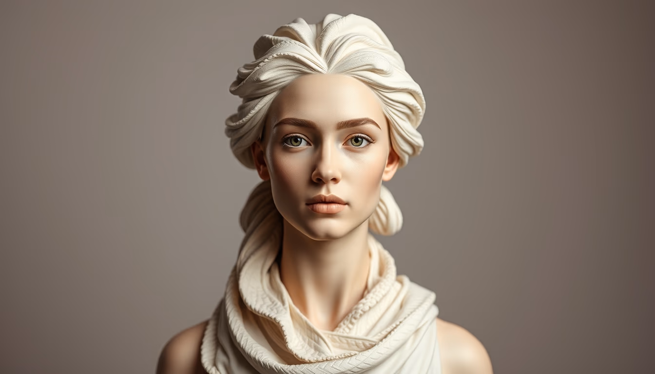 plaster mold sculpture in editorial style