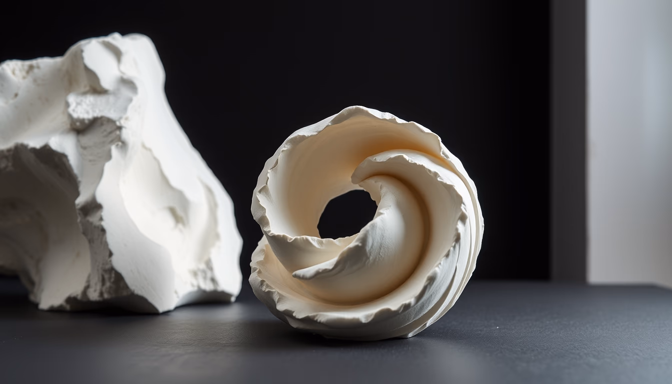 plaster mold sculpture in editorial style